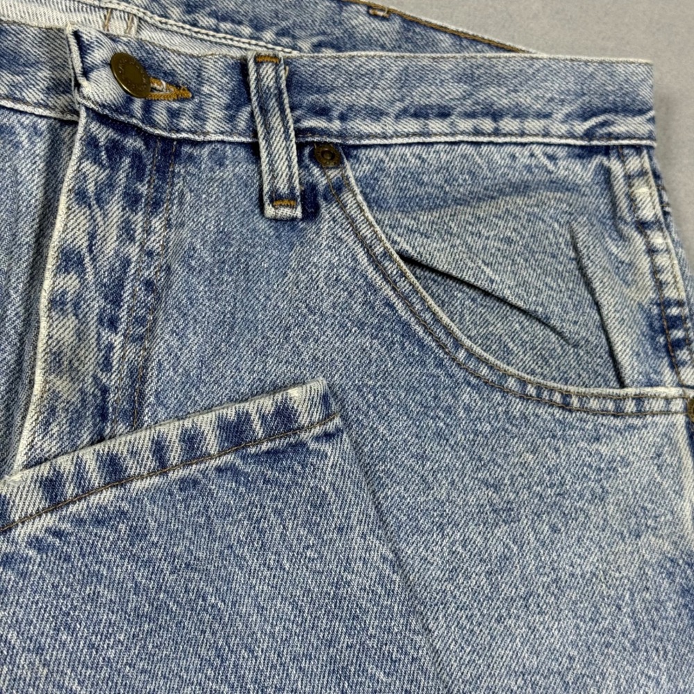 Wrangler Five Star Premium Denim Light Wash Straight Leg Mens Jeans 34x30